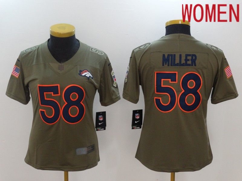 Women Denver Broncos #58 Miller black Nike Olive Salute To Service Limited NFL Jersey->youth nfl jersey->Youth Jersey